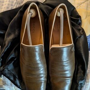 Gucci Men's Brown Leather Slip-On Loafers